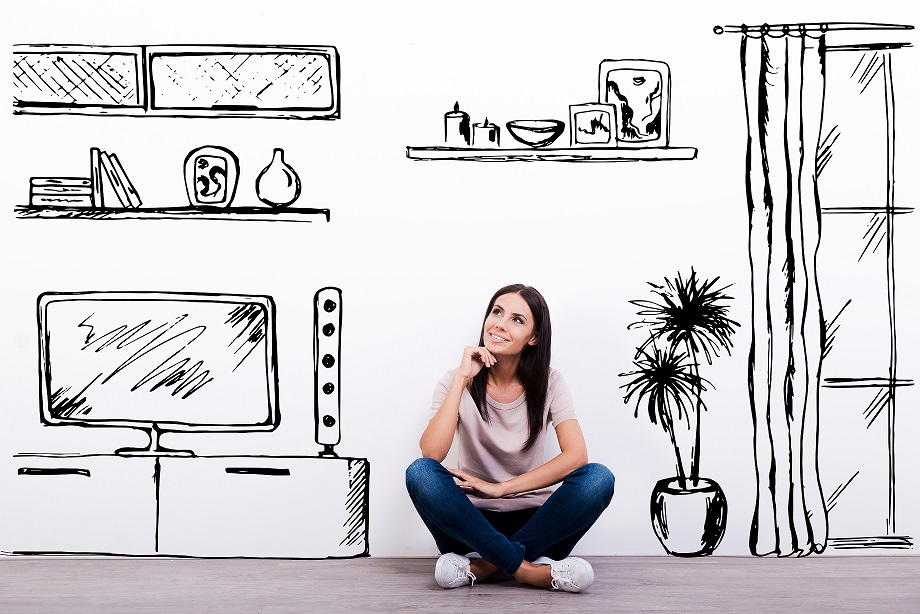 imagining how to furnish a new apartment or home 