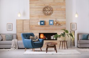 Interior designed home with chair, table, couch